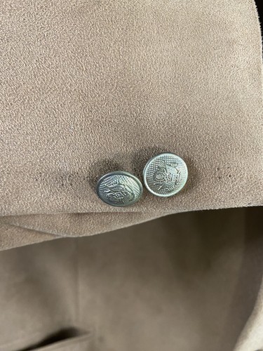 Stafford Brown Gold 3 Button Single Breasted Faux Suede Jacket Blazer Coat 46L - Afbeelding 14 van 15