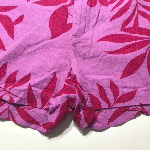 Old Navy Shorts Womens Size 12 Everyday Casual Purple Leaf Print Linen Blend - Picture 4 of 13