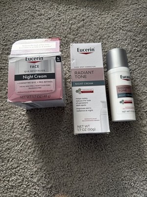 3 Pack Eucerin Night Cream For Face 1.7 Oz Each
