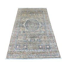 3'9"x6'7" Brown Hand Knotted 14th Century Mamluk Dynasty Pattern Wool Rug R20929