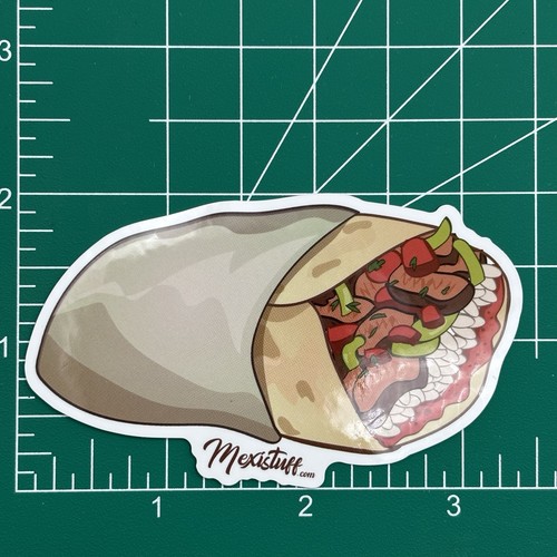 BURRITO Sticker Decal Mexican Taco Phone Laptop Skateboard Waterbottle Flask - Picture 9 of 10