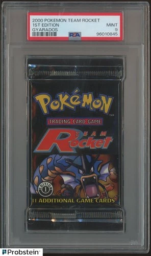 2000 Pokemon Team Rocket Gyarados 1st Edition Booster Pack PSA 9 MINT