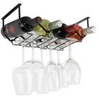 Piccola Under Cabinet Wine Rack & Glasses Holder Kitchen Organization with 4 ...