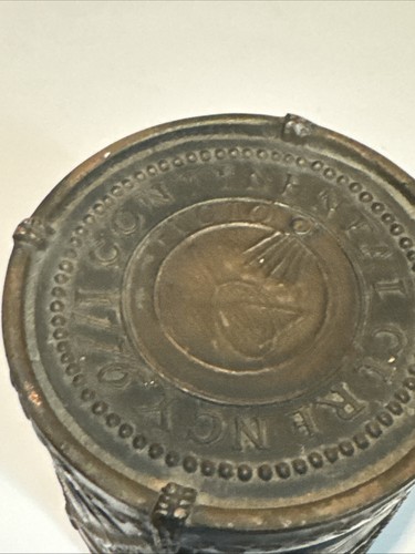 Banco de metal vintage moneda continental Liberty tambor bicentenario (1776-1976) - Imagen 2 de 11