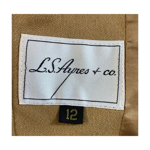 Y2K L.S. Ayres & Co Wool Blend Camel Blazer Jacket Equestrian Riding Size 12 - Picture 9 of 10