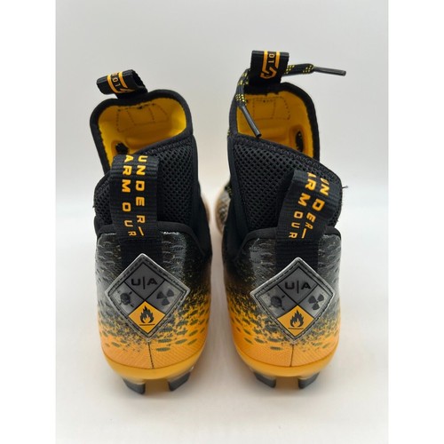 Under Armour Spotlight Lux 3026576-001 Yellow Black Football Cleats Men's Sz 9๐ - Picture 8 of 12