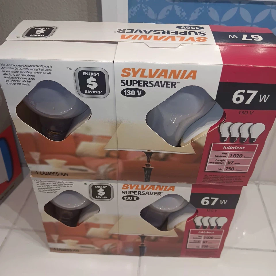 8 Sylvania 67W Light Bulbs 120V Super saver Bulbs Pack A19 replaces 75w not LED - Image 2 of 3