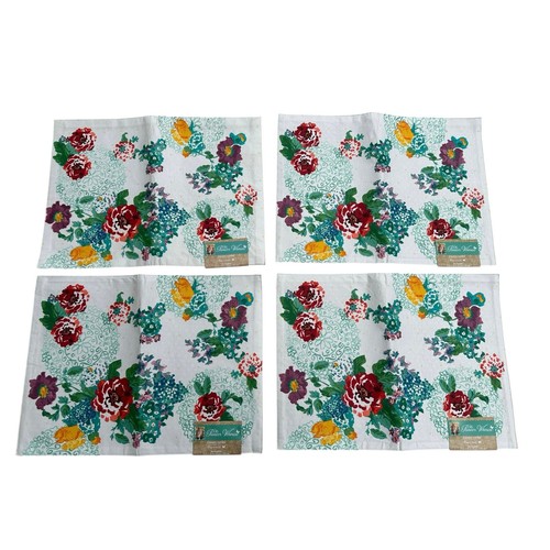 Colchonetas Pioneer Mujer x4 Reversibles Frente Floral/Rojo Blanco Polkadot Nuevo con Etiquetas - Imagen 3 de 4