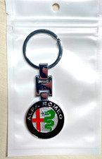 Alfa Romeo Logo Emblem 3d Logo Metal Double Sided Keychain Keyring