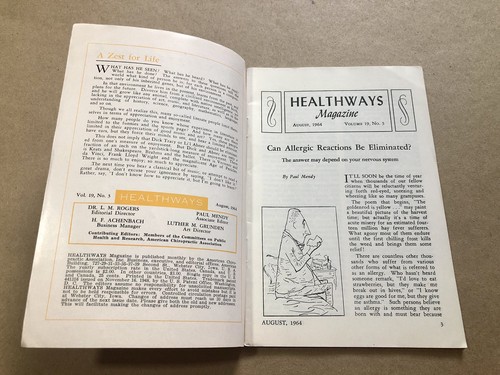 Healthways Magazine Digest (Aug 1964) Allergic Reactions, Spinal Disorders, VG! - Picture 3 of 3