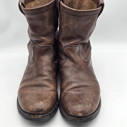Fiorentini Baker Botas Mujer Talla 38 EE. UU. 8 Marrón Cuero Botines Zapatos Italia - Imagen 4 de 14