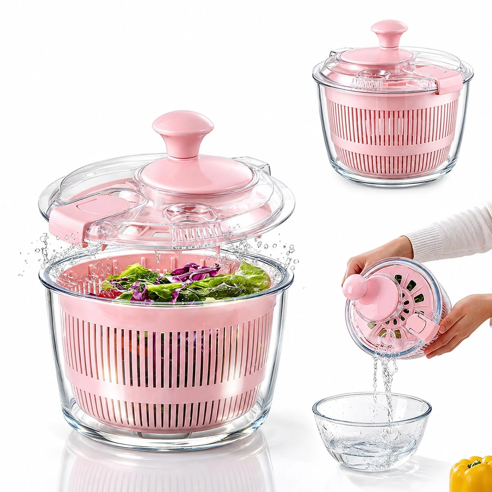 Good Grips 3.2 Qt Glass Salad Spinner Small Vegetable Dryer with Drain Microw...
Opens in a new wind