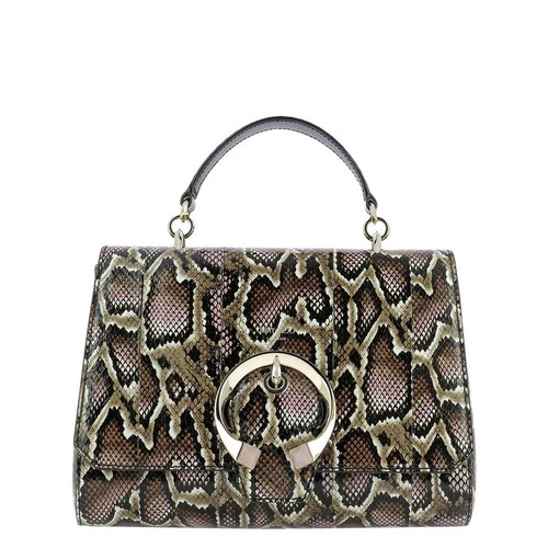 Jimmy Choo Women's Madeline Snake Print Calf Leather Top Handle Bag