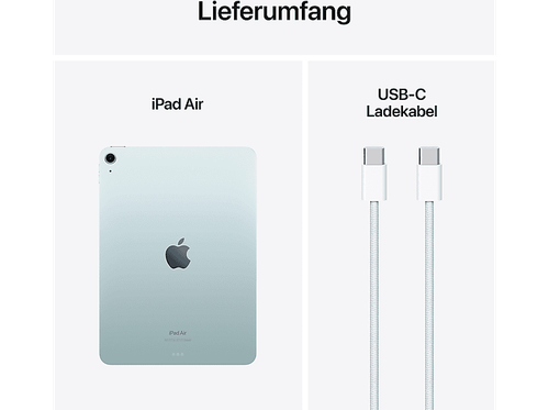 APPLE iPad Air Wi-Fi (2024), 6. Gen, Tablet, 256 GB, 11 Zoll, Blau - Bild 7 von 7