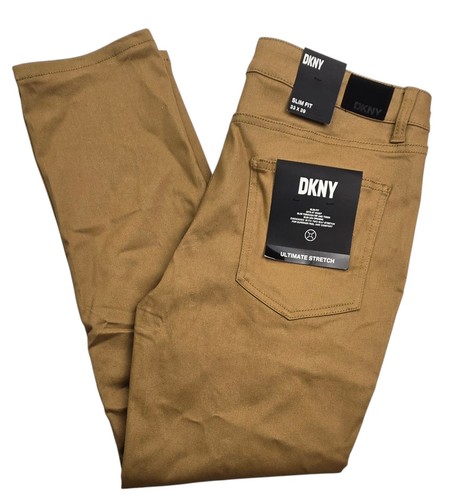 DKNY Herren Größe 33 x 29 Stanton schmale Passform ultimativer Stretch khaki 5 Taschen Hose - Bild 1 von 8