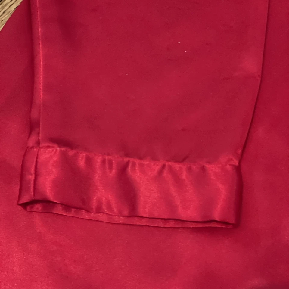 Vintage 90s Victorias Secret Sleep Shirt Women small Red Silk Gold Label Top - Image 3 of 4