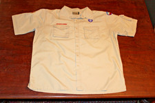 Boy Scouts of America BSA Men's Shirt Tan X-Large XL Sewn Patches