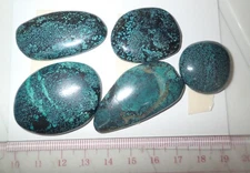 Turquoise Stone Flat Free Form Cabochon 184 Carat 5 pieces 36.8 gram