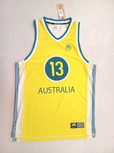 ¡NUEVO CON ETIQUETAS! Camiseta deportiva retro para hombre AUSTRALIA Boomers 2000 #13 LONGLEY talla L PVP $110 - Imagen 2 de 7
