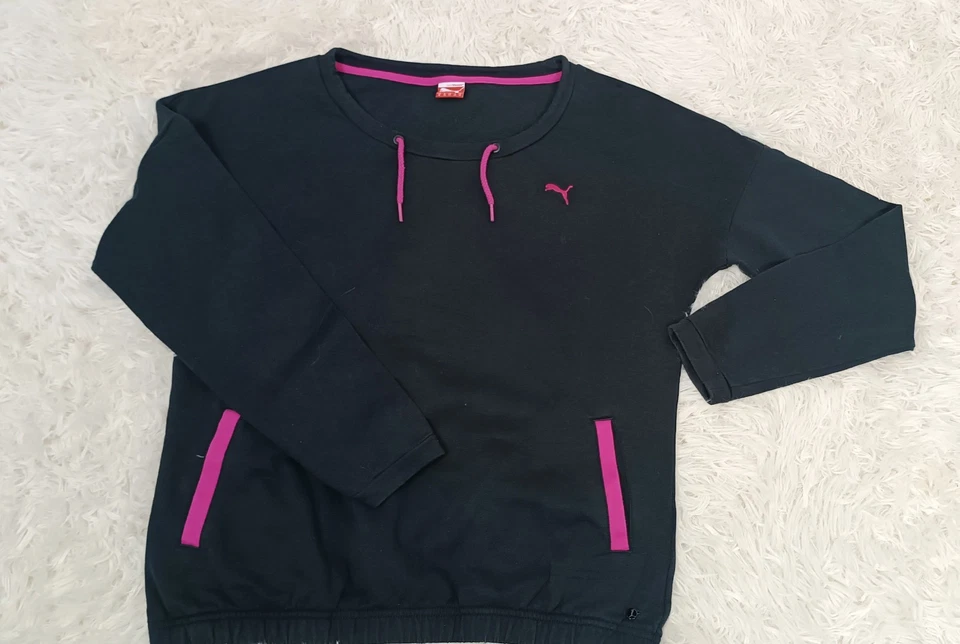 Puma Sport Niñas Negro/Rosa Sudadera Talla M Foto 2 de 4