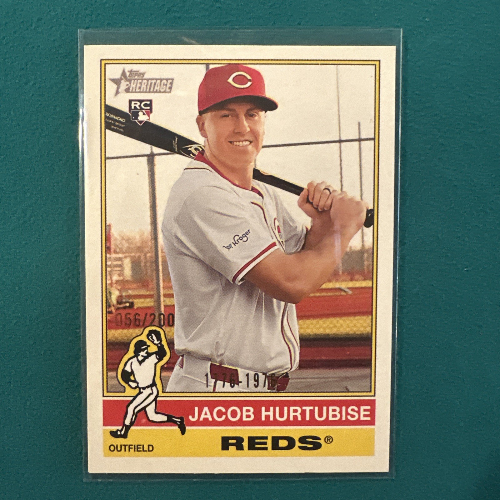 Jacob Hurtubise 2025 TOPPS HERITAGE BICENTENNIAL ROOKIE SP /200 CINCINNATI REDS