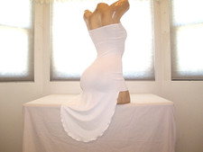 New Stripper Exotic Dancer White Mid Midi Length Tube Dress S/M Dancewear