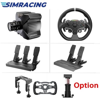 MOZA R3 Wheel Base + 11'' ES Lite Steering Wheel + Table Clamp + Pedal Kit for PC