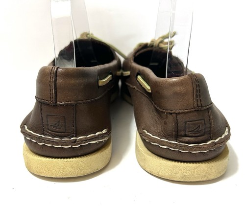 Sperry Top Sider Mocasín 12 Auténticos Originales Zapatos de Barco de 2 Ojos Cuero Marrón Oscuro - Imagen 6 de 11