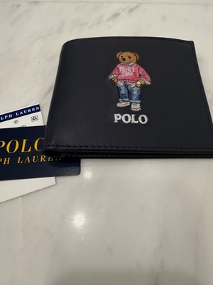 NEW Polo Ralph Lauren RL-67 SURF BEAR Leather Double Billfold