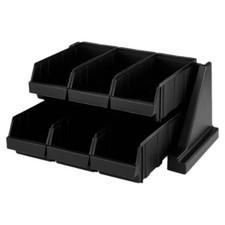 Cambro 6RS6110 Versa Black 6-Bin Organizer Rack