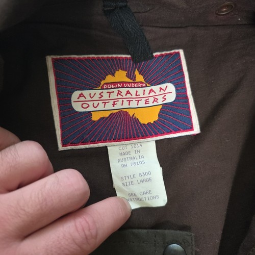 The Australian Outfitters Outback Collection Spolverino Pelle Olio Trench Coat Uomo L - Foto 2 di 12