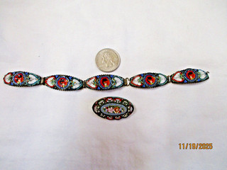 Lot Of Vintage BROKEN Micro Mosaic Jewelry As Is For Parts Or Repurpose