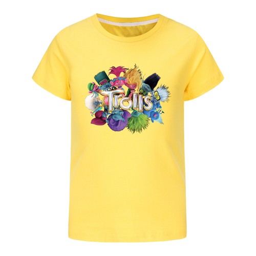 Kids Boys Girls TROLLS' WORLD TOUR T-shirt Short Sleeve Summer Tee Unique Tops - Picture 5 of 17