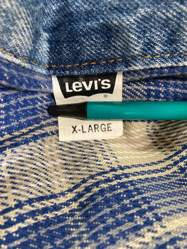 Levi's Trucker Jeansjacke Decke gefüttert - Herren XL - Blau - Distressed - WPL423 - Bild 12 von 16