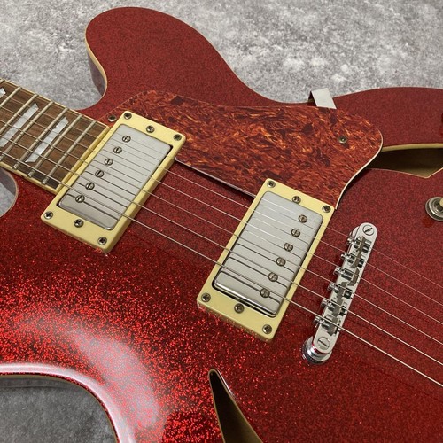 Not specified Italia Lusso Semi-Acoustic Guitar Sparkle Red with Soft Case, - Picture 5 of 16