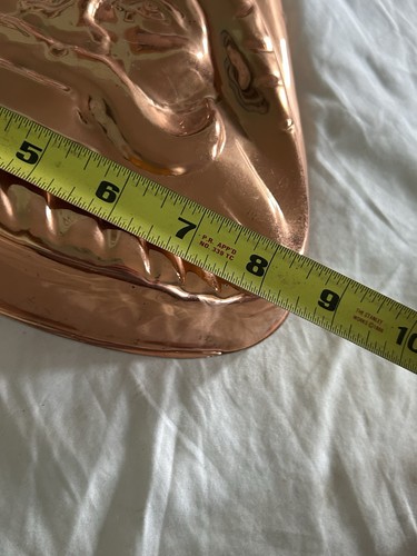 VTG Copper Jello Mold Portugal Christmas Santa Claus Triangle Baking Metal Cake - Picture 6 of 7