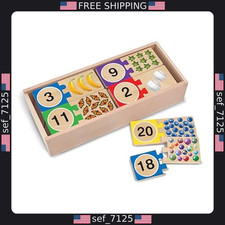 Melissa  Doug 40-Piece Self-Correcting Wooden Number Puzzles with Storage Box