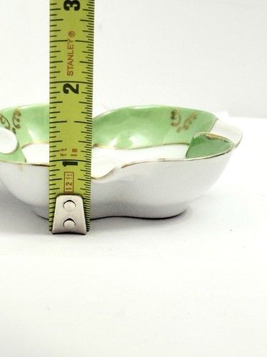 2 Andrea Sadek Porcelain Floral  Trinket Dish Hand painted.  Green Design. - Picture 9 of 10