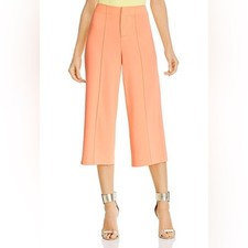 NWT Alice + Olivia Wide Leg Cropped Pants Orange Peach Size 6