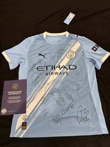 Man City 25/26 Brand New Squad Signed Shirt With Official Club COA