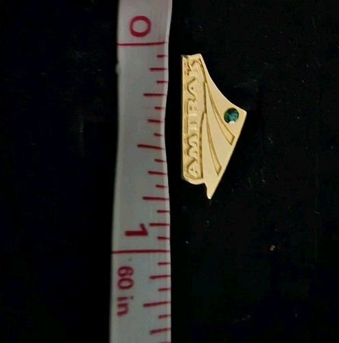Amtrak 25 Years of Service goldfarbene Anstecknadel mit grünem Stein - Bild 9 von 10