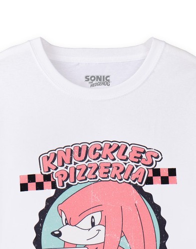Sonic the Hedgehog White Knuckles Pizza Short Sleeved T-Shirt Mens - Picture 5 of 59