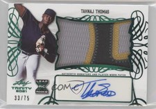 2021 Leaf Trinity Patch Auto Green /75 Tahnaj Thomas #PA-TT1 Patch Auto
