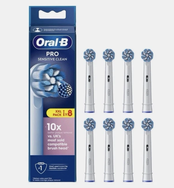 Oral-B Pro Sensitive Clean Replacement Toothbrush Heads Pack Of 8