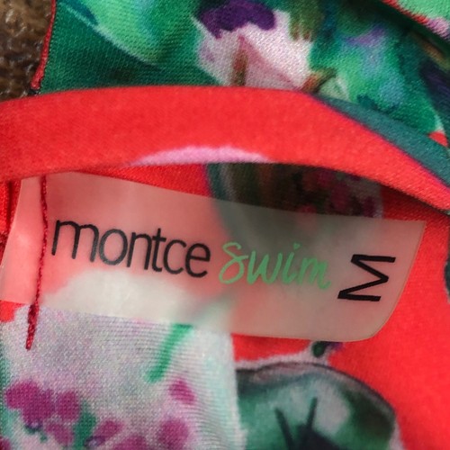 Montce Swim Women Sz M Cage Bralette Bikini Top Swimwear Red Floral - Picture 7 of 7