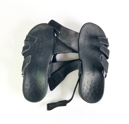 Vionic Roma schwarze Lackleder Sandalen Kroko-Prägung Slingback Gr. 7 38 Weite - Bild 10 von 15