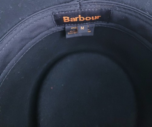 Men’s Barbour Crushable Bushman Fedora Hat Black Wool Size Medium  - Picture 9 of 10