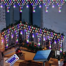 LED Net Lights Outside Hanging Stars Curtain Fairy Lights for Party Holiday Xams