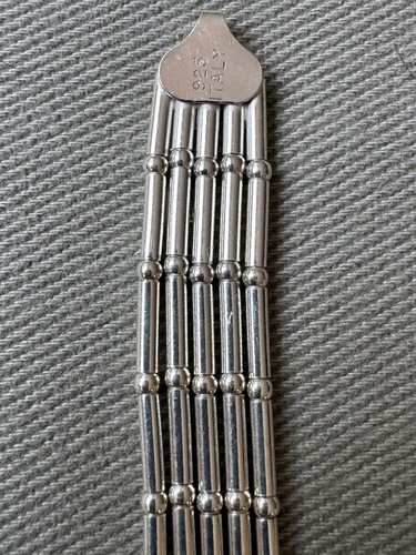 Italian 5 Strand Bar Link .925 Sterling Silver 7.5” Clasp Bracelet - Picture 2 of 13