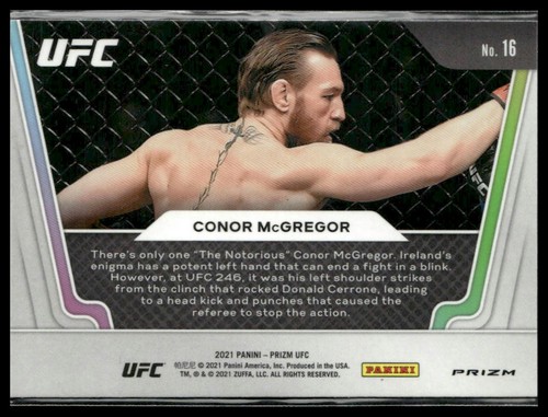 2021 Panini Prizm UFC #16 Conor McGregor Knockout Artists Green Prizms - Picture 2 of 2